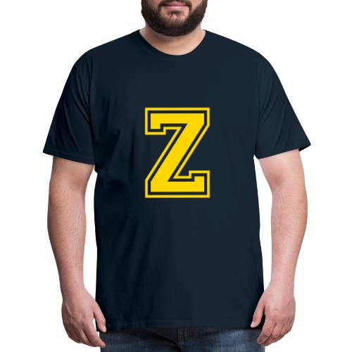 Letter Z – Capital Athletic Alphabet Monogram - Men's Premium T-Shirt