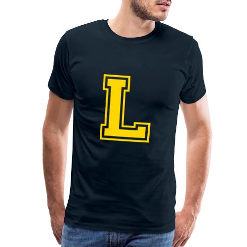 Letter L – Capital Athletic Alphabet Monogram - Men's Premium T-Shirt