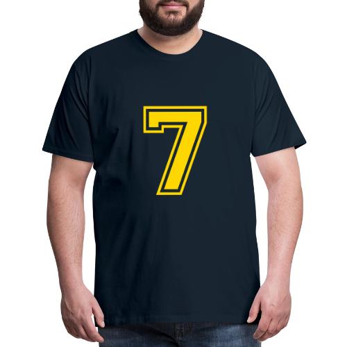 Number 7 in a classic athletic collegiate font - Men's Premium T-Shirt