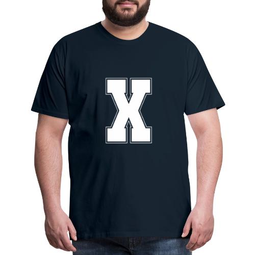 White Letter X – Varsity Alphabet Monogram - Men's Premium T-Shirt