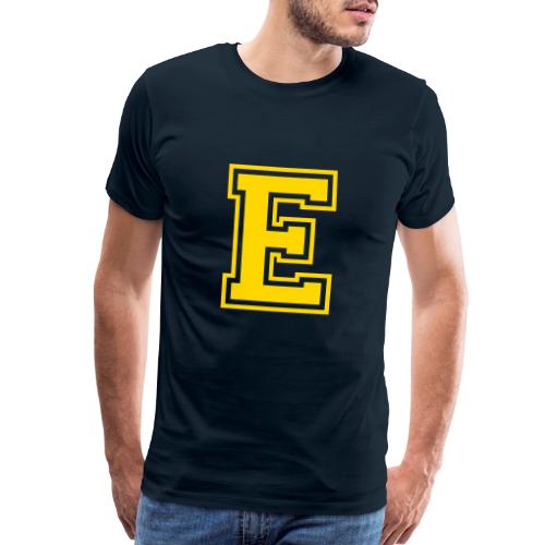 Letter E – Capital Athletic Alphabet Monogram - Men's Premium T-Shirt