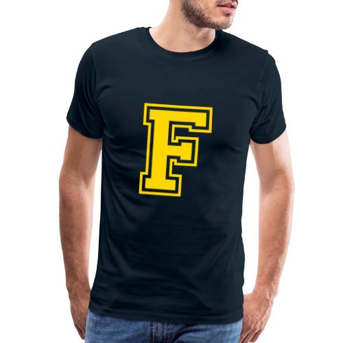 Letter F – Capital Athletic Alphabet Monogram - Men's Premium T-Shirt
