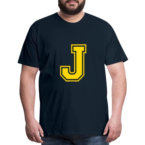 Letter J – Capital Athletic Alphabet Monogram - Men's Premium T-Shirt