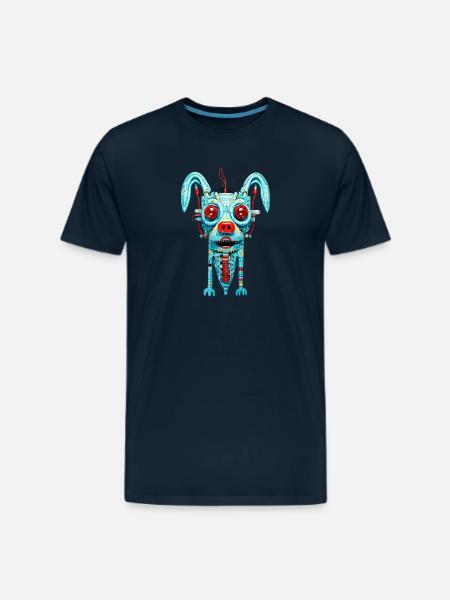 Cyborg dog - Men's Premium T-Shirt - deep navy