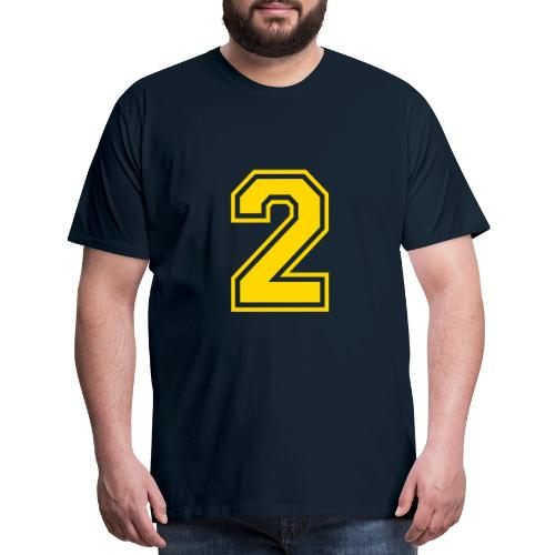 Number 2 in a classic athletic collegiate font - Men's Premium T-Shirt