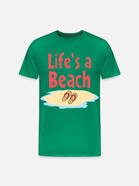 Life's a Beach Sandals Illustration - Men's Premium T-Shirt - kelly green