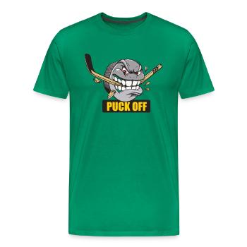 ICE HOCKEY SPORTS FUNNY T SHIRTS SLOGAN - Men's Premium T-Shirt - kelly green - Front - Liam (192cm)