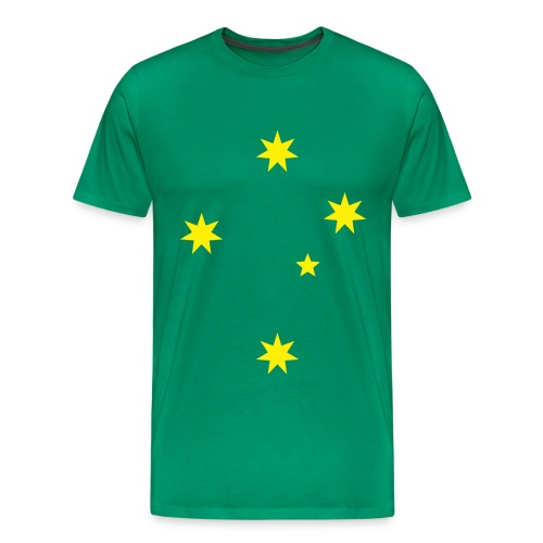 Aussie Green and Gold Southern Cross Tee - Men's Premium T-Shirt