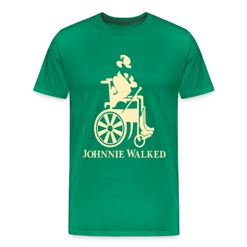 Johnnie walked, wheelchair humor, whiskey and roll - Men's Premium T-Shirt