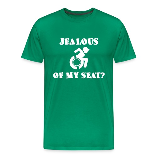 Jealous of my seat, wheelchair humor, roller fun - Men's Premium T-Shirt