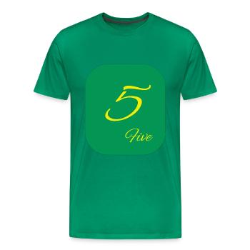 The Number 5 Tshirt - Men's Premium T-Shirt - kelly green - Front - Liam (192cm)