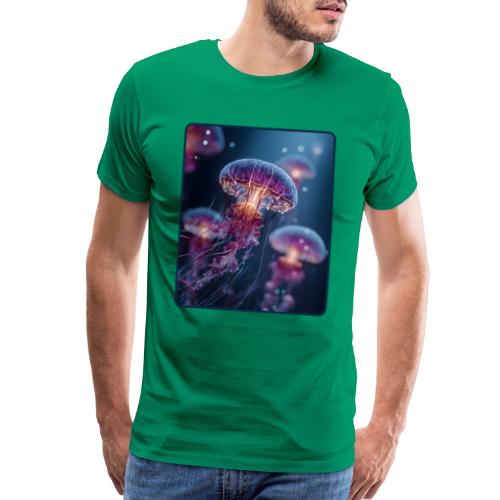 Glowing Jellyfish Deep Sea Design - Men's Premium T-Shirt