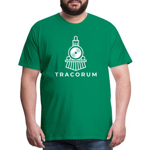White Outline Cosmic Train Cartoon - Men's Premium T-Shirt