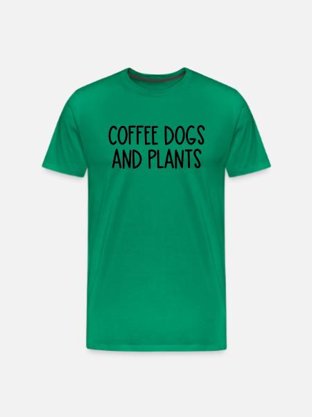 coffee dogs and plants - Men's Premium T-Shirt - kelly green