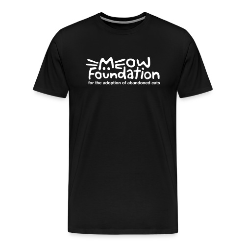 MEOW Foundation White Logo Tagline - Men's Premium T-Shirt