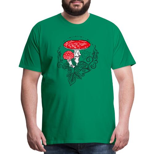 Fly agaric Mushrooms in autumn - Men's Premium T-Shirt
