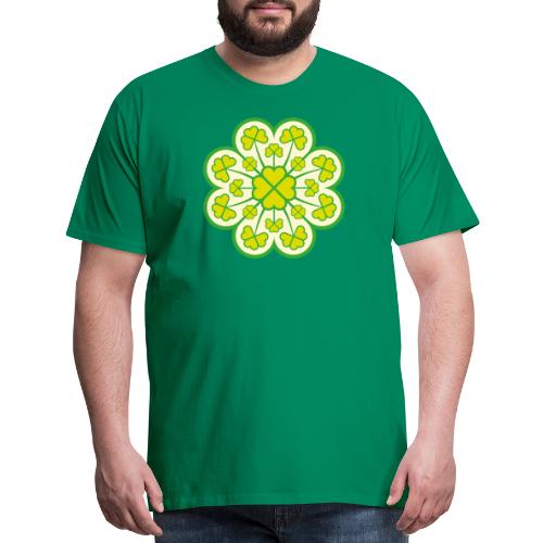 Saint Patrick's Day stained glass with clovers - Men's Premium T-Shirt