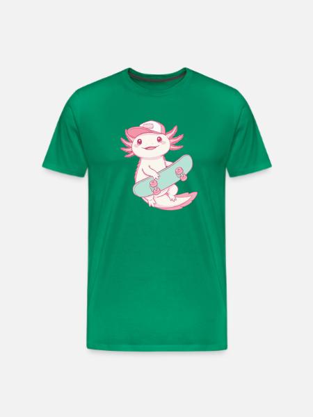 Axolotl Skater - Men's Premium T-Shirt - kelly green