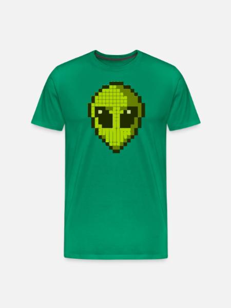 Green Alien Face - Men's Premium T-Shirt - kelly green