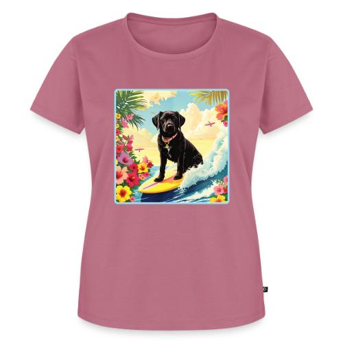 Black Labrador Retriever Surfing - Women's Premium T-Shirt