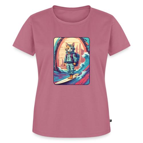 City Surf Messenger Cat - Women's Premium T-Shirt