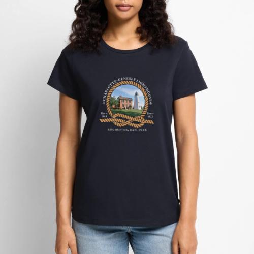 Charlotte-Genesee Lighthouse White Lettering - Women's Premium T-Shirt