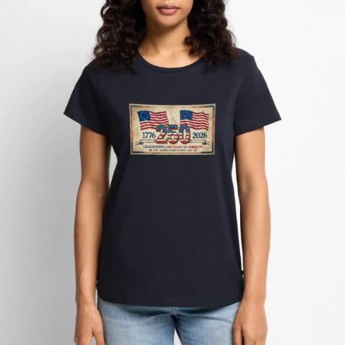 USA 250th Anniversary Flags Emblem - Women's Premium T-Shirt