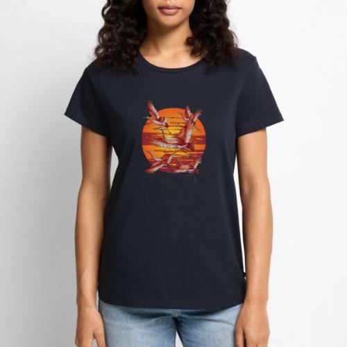 Japanese Cranes Migrating: Travel & Journey - Women's Premium T-Shirt