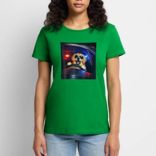Funny Police Golden Retriever Meme Tee - Women's Premium T-Shirt
