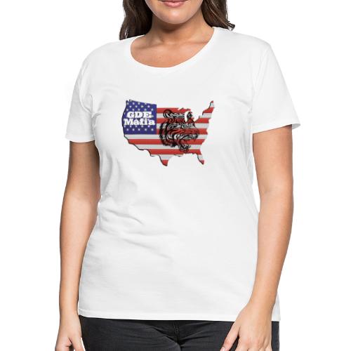 American Flag with Tiger - GDE Mafia - Women's Premium T-Shirt