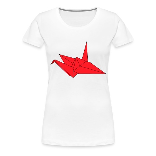 Origami Paper Crane Design - Red - Women's Premium T-Shirt
