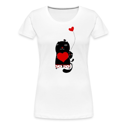 Cats w Hearts Kristina S - Women's Premium T-Shirt
