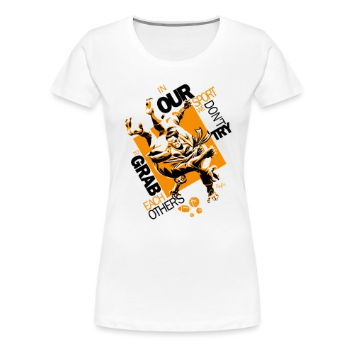 Judo Shirt BJJ Shirt Grab Design for white shirts - Women's Premium T-Shirt
