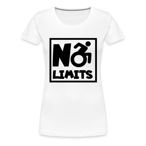 No limits for this wheelchair user. Humor shirt - Women's Premium T-Shirt