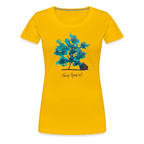 Teal Tree PNG - Women's Premium T-Shirt