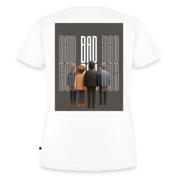 Bad Boy Trio Graphic Portrait - Women's Premium T-Shirt - white - Back - AI Model Female 180 light (180cm)