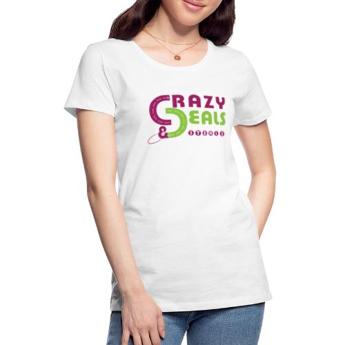 Pink Green Crazy Deals Steals Logo - Women's Premium T-Shirt