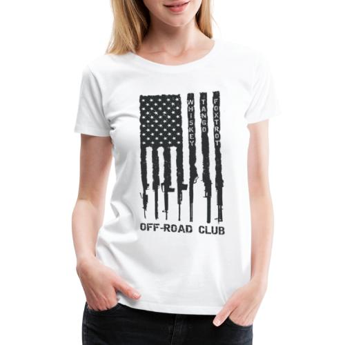 WTF Tattered Flag - Coal w/ Hashtag - Women's Premium T-Shirt