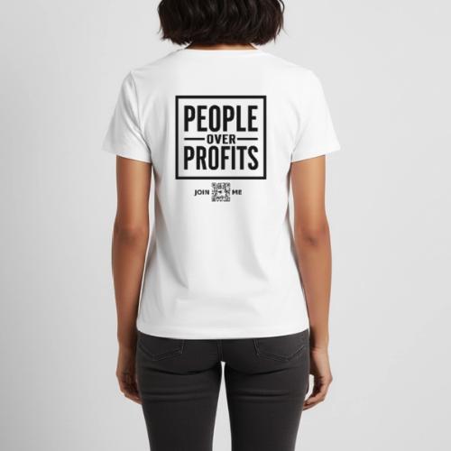 People Over Profits (black, back-facing) - Women's Premium T-Shirt