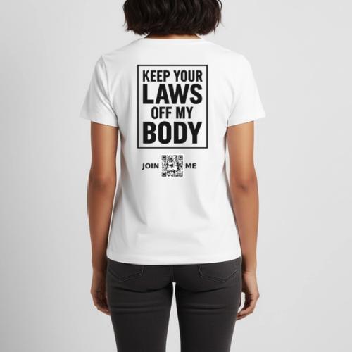 Laws Off (black, back-facing) - Women's Premium T-Shirt