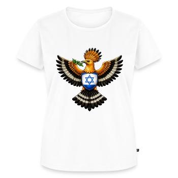 Israel Hoopoe Bird Patriotic Crest - Women's Premium T-Shirt - white - Front - AI Model Female 180 light (180cm)