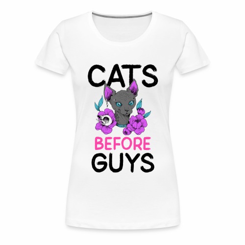 punk cats before guys heart anti valentines day - Women's Premium T-Shirt