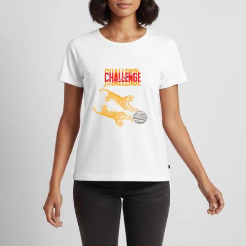 Double tiger fashion, jungle feline animals. - Women's Premium T-Shirt