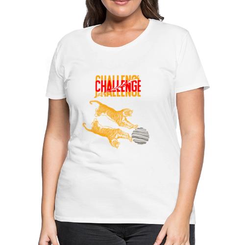 Double tiger fashion, jungle feline animals. - Women's Premium T-Shirt
