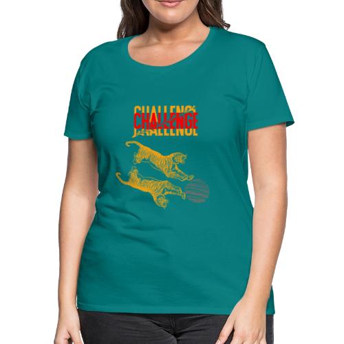 Double tiger fashion, jungle feline animals. - Women's Premium T-Shirt