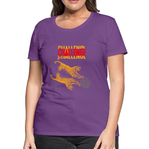 Double tiger fashion, jungle feline animals. - Women's Premium T-Shirt