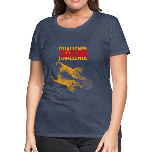Double tiger fashion, jungle feline animals. - Women's Premium T-Shirt