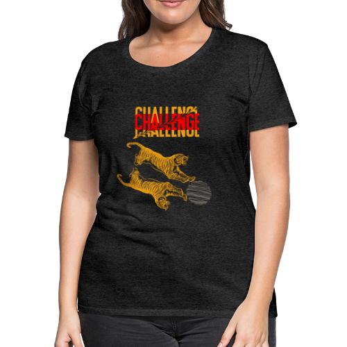 Double tiger fashion, jungle feline animals. - Women's Premium T-Shirt