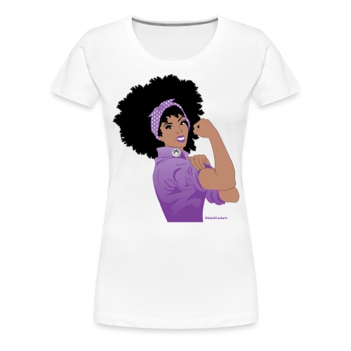 GlobalCouture WeCanDoItPurple Girl RGB png - Women's Premium T-Shirt