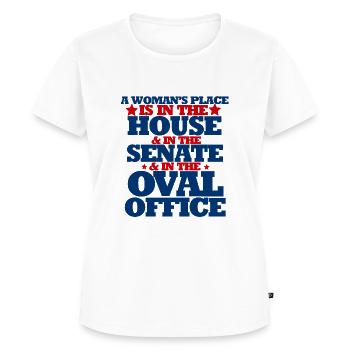 A womans place is in the house senate and oval off - Women's Premium T-Shirt - white - Front - AI Model Female 180 light (180cm)